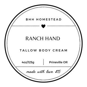 Ranch Hand Tallow Body Cream - White
